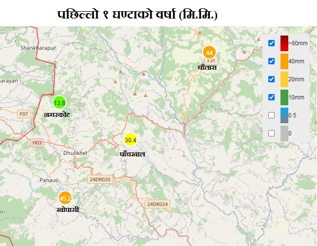 बागमती प्रदेशका यी दुई जिल्लामा भारी बर्षा, सतर्कता अपनाउन आग्रह